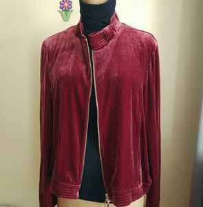 Velvet bomber jacket.